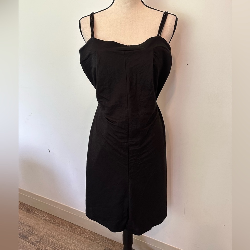 Zara Black Shift Jumper Shorts Romper Small / Medium Adjustable Spaghetti Straps - Picture 2 of 7